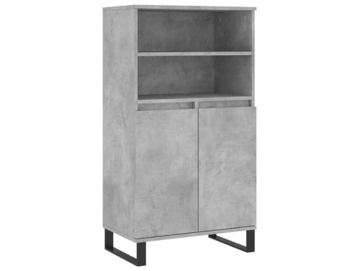 GFMGUEMV Highboard Betongrau 60x36x110 cm Holzwerkstoff mit 6 Fächern Industrieller Charme, robuste Holzwerkstoffplatte, staubgeschützte Fächer, vielseitige Ablagefläche, sichere Wandmontage