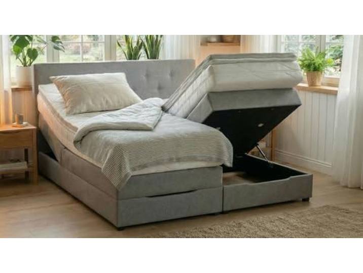 PAARA Boxspringbett mit Bettkasten Anti-Rutschmatten Taschenfederkern Matratze Kaltschaum Topper Komplettset 90 x 200 cm - Jedes Bett EIN Unikat - Made in Germany