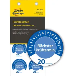 AVERY Zweckform Prüfplaketten 30,0 x 30,0 mm