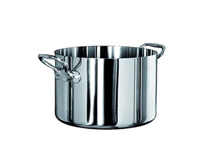 Pentole Agnelli Kasserolle mit 2 Griffen, Aluminium hoch 32 cm Stahl