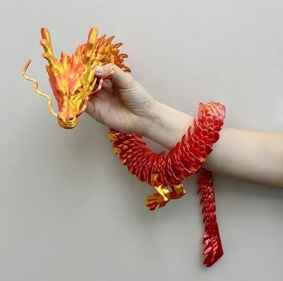 Uplift Picks Majestic 88CM Articulated Crystal Dragon Fidget Toy For Calm Focus Play red 88cm