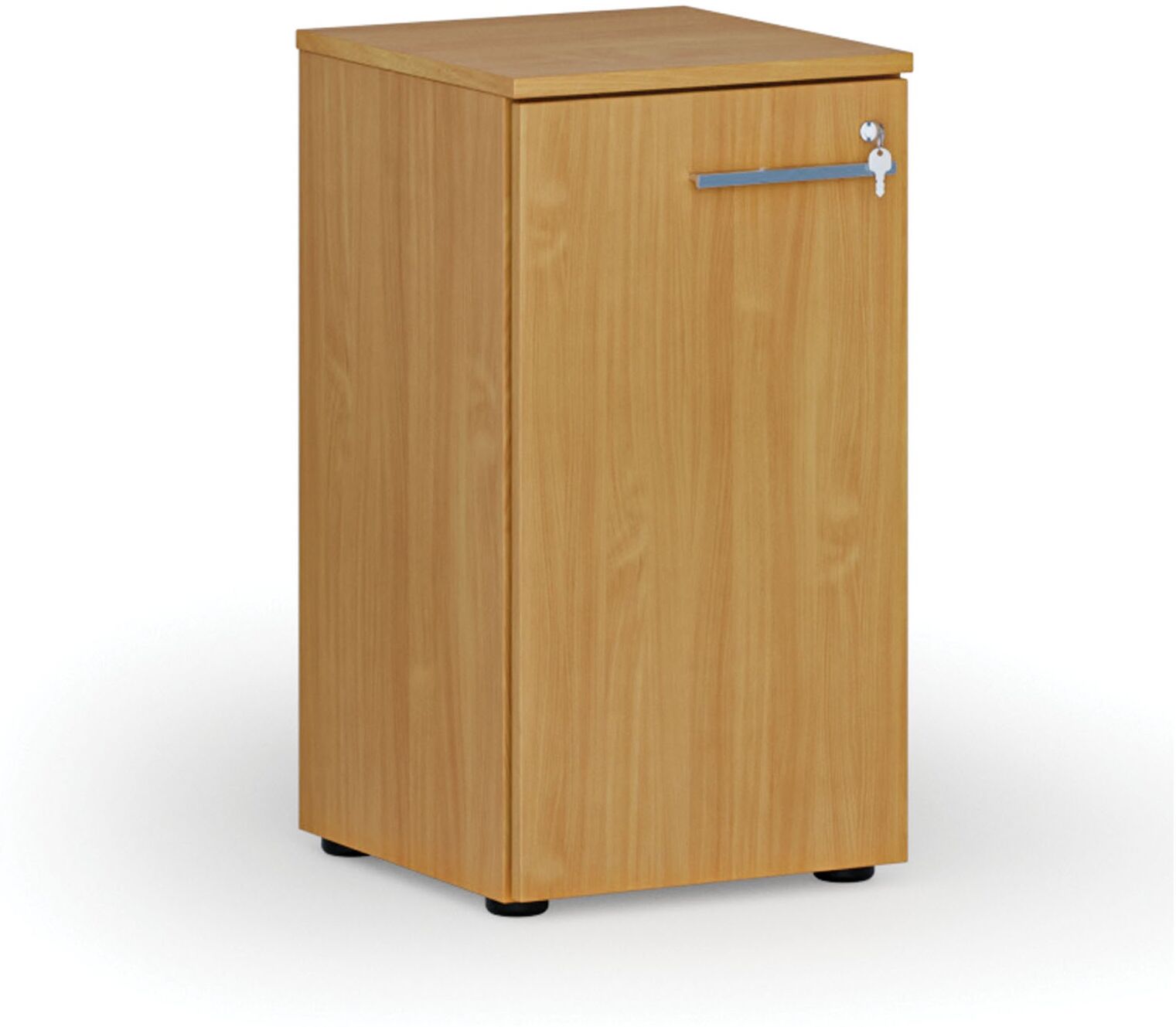 B2B Partner Niedriger Büroschrank mit Tür PRIMO WOOD, 400 x 420 x 740 mm, Buche