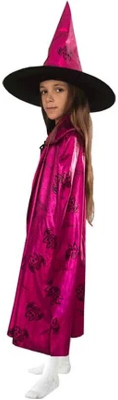 Déguisement Set Cape et Chapeau Sorcière rose avec motif noir TU 3-8 ans - Rubies