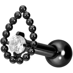 Titan Ohrpiercing mit Innengewinde TROPFEN + KRISTALL