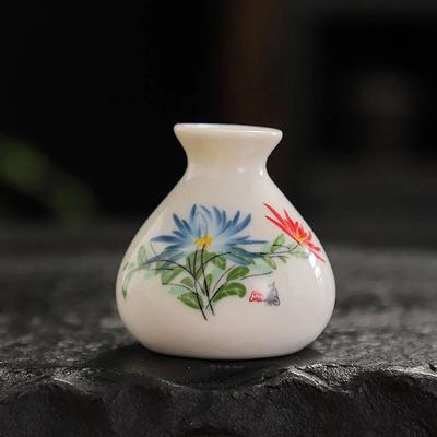 Inspired Living Chinese Style Ceramic Toothpick Holder And Cotton Swab Jar Mini Retro Vase style2 b 4.4x4.6cm