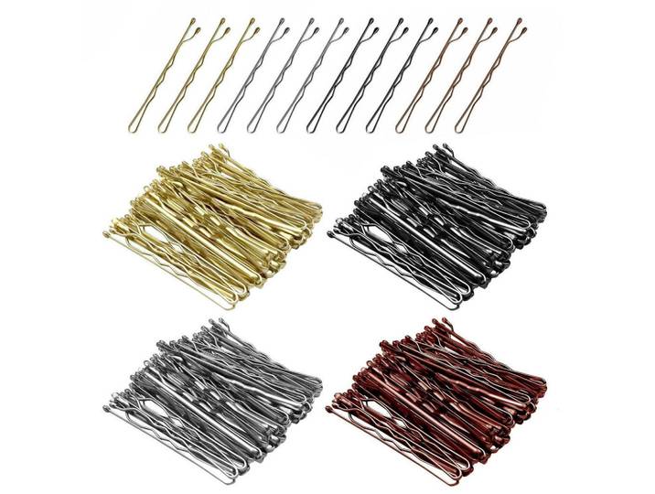 Haarnadeln 200 Stück Set Wellenform 5 cm Metall mehrfarbig, Mehrfarbig, 6x2x9 cm, Freizeit & Co, Wellness & Gesundheit, Körperpflege