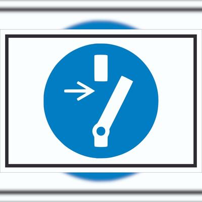 HB-Druck Vor Wartung oder Reparatur freischalten Symbol Schild A4 (210x297mm)