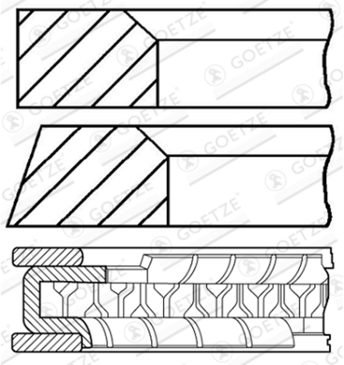 Engine Kolbenringsatz GOETZE 08-154200-00