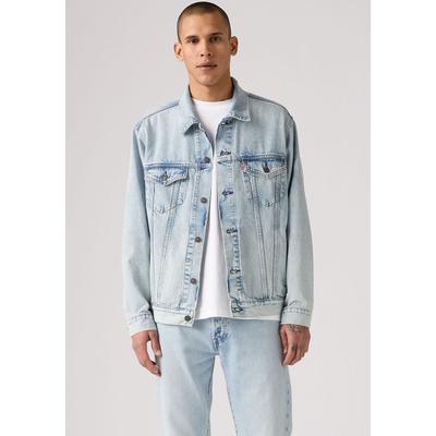 Jeansjacke LEVI'S "NEW RELAXED FIT TRUCK", Herren, Gr. L, blau (brightside trk), Denim/Jeans, Obermaterial: 100% Baumwolle, relaxed fit, 1-Knopf-Manschette, Jacken Jeansjacke