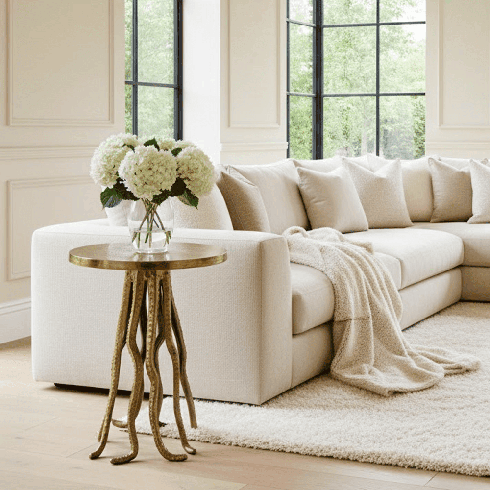 Cristella Brushed Gold Statement Side Table