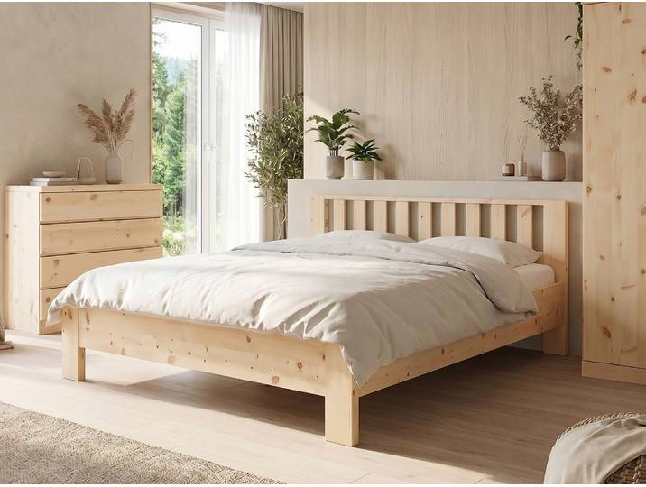 Zirbenbett „Bernhard“ 140 x 190 cm Massivholz Zirbe