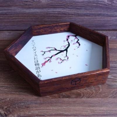 Q-Workshop QWO98321 - Kanji Wooden Dice Tray, Würfelschale, Holz, 200x230x35 mm
