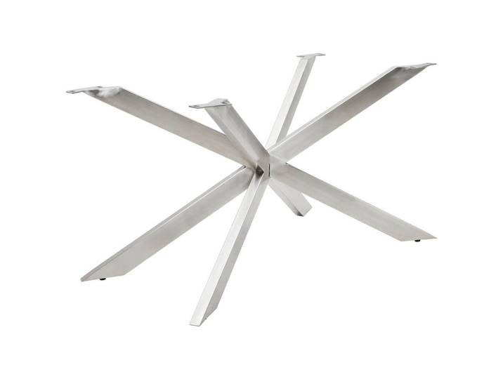 Valdera Tischgestell, Edelstahlfarben, Metall, 2-teilig, X-Form, 78x73x154 cm, Esszimmer, Esstische, Tischsysteme, Tischgestell