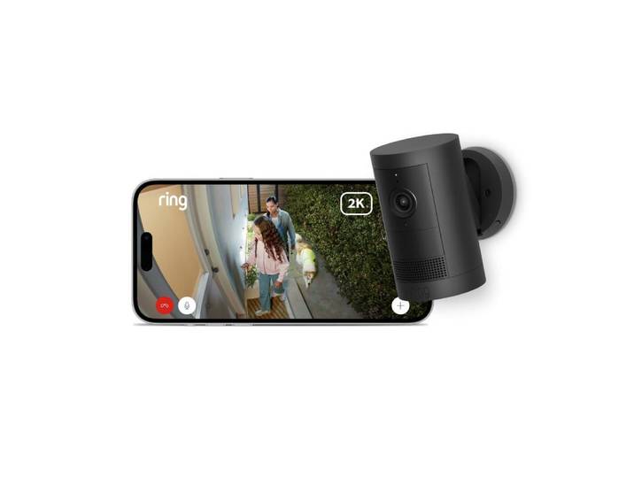 Caméra extérieure Ring Plus avec batterie noire\, neuve