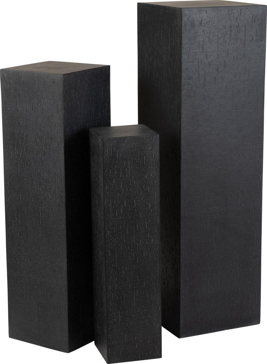 J-Line Decoratieve Zuil Rechthoekig - Keramiek - Zwart - Large