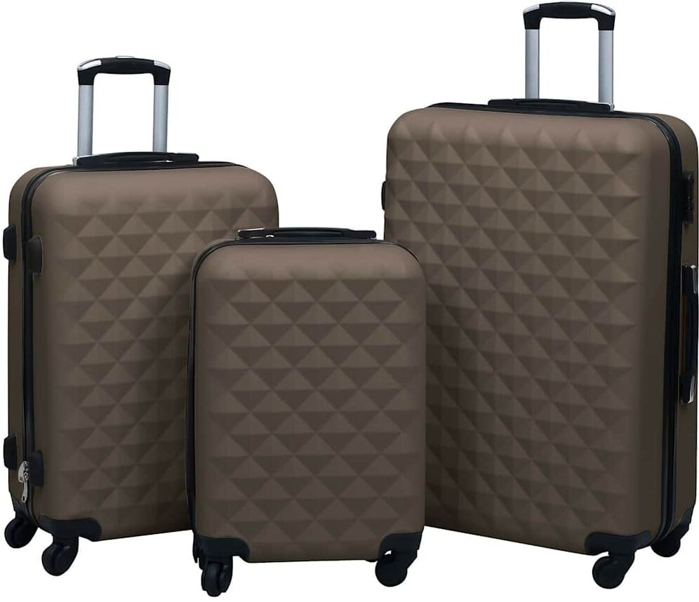 vidaXL Ensemble de valises rigides 3 pcs Marron ABS