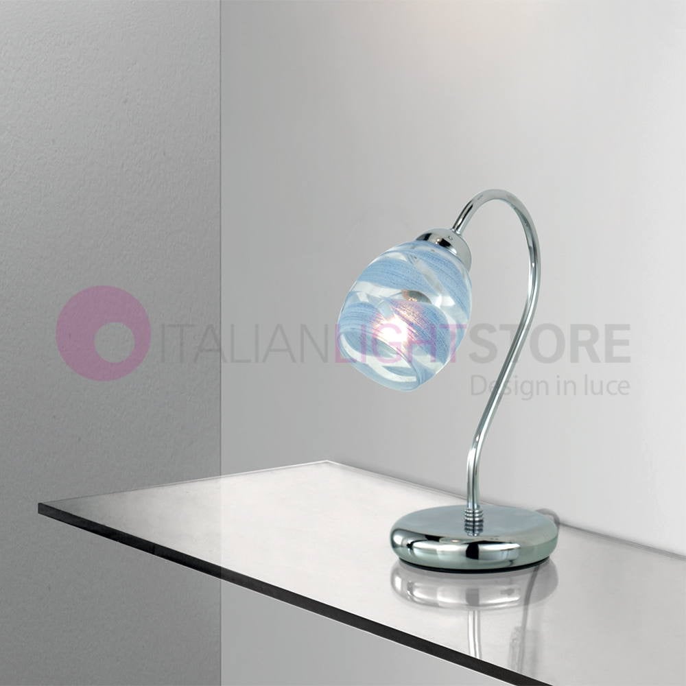 Camilla Abat-Jour Lampada Da Comodino Cromato Moderno