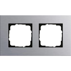 Gira Steckdosenrahmen 021217, Esprit, System 55, 2-fach, Aluminium, silber
