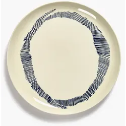 Serax Teller weiß mit blauen Streifen Feast von Ottolenghi 26.5cm