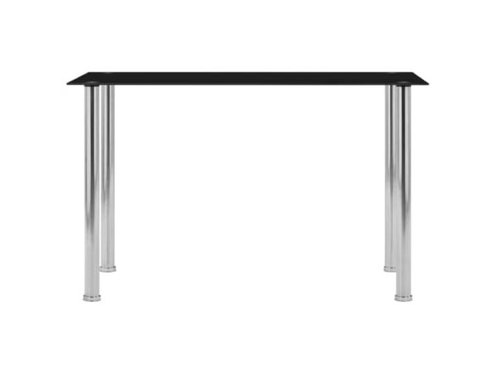 HBBMGYD Esstisch, Schwarz, 120 x 60 x 75 cm, Hartglas und Edelstahl Glatte Tischplatte aus gehärtetem Glas, Rahmen aus Edelstahl, feucht abwischbar, einfache Montage, Verwendung im Innenbereich
