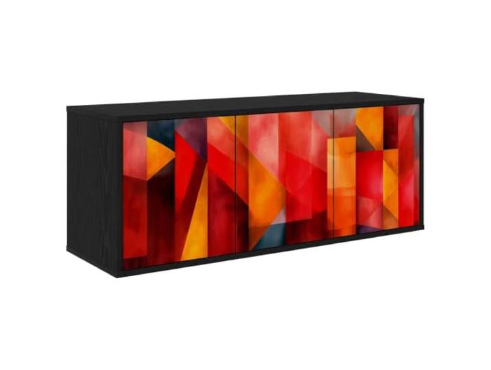 GKMBCVDFR Wandmontierter TV-Schrank HEESCH 102x33x40 cm Holzwerkstoff Schwebendes Design, viel Stauraum, dekoratives Muster, langlebiges Material, einfache Reinigung, Montage zu zweit