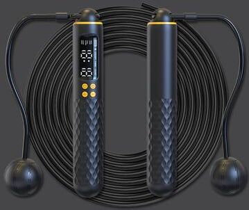 Combo Retail Shop New Rechargeable USB Jump Rope, Adjustable Wire Rope, Digital Wireless Trainer With Calorie Counter white