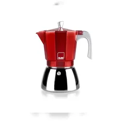 IBILI thesecrethome.es Elba Red Espressokocher, 3 Tassen, 150 ml, Aluminiumguss, Edelstahlbasis, Geeignet für Induktion