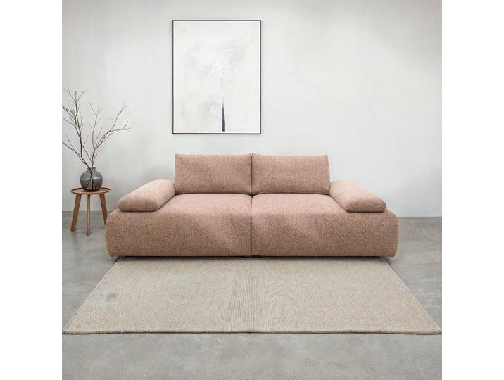 Big-Sofa DOMO COLLECTION Évora Megasofa Breite 244 cm , rosa (rust), B:244cm H:80cm T:113cm, 95% Polyester, 5% Baumwolle, Sofas, Big-Sofa, Federkern, inkl. Armlehnenverstellung, Struktur grob, rust
