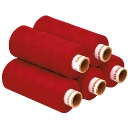 buttinette Universal-Nähgarn, Stärke: 100, 5er-Pack, rot