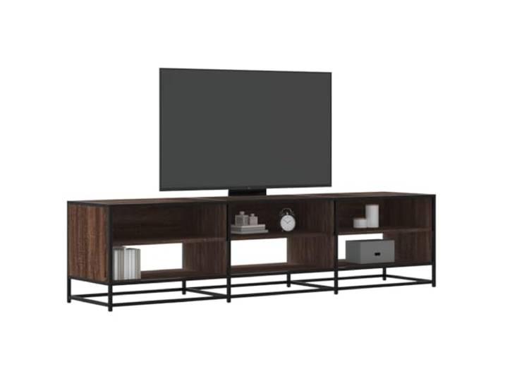 HEFZGDB TV-Schrank Braun Eichen-Optik 180x40x46 cm Holzwerkstoff mit Metallgestell und reichlich Stauraum für Wohnzimmer, Stabiler Medienregal Aufbewahrung