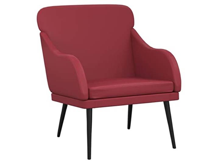 Sessel Weinrot 63x76x80 cm Kunstleder Metallgestell,gepolsterte Armlehnen,schräge Rückenlehne,schmutzabweisend,leichter Zusammenbau