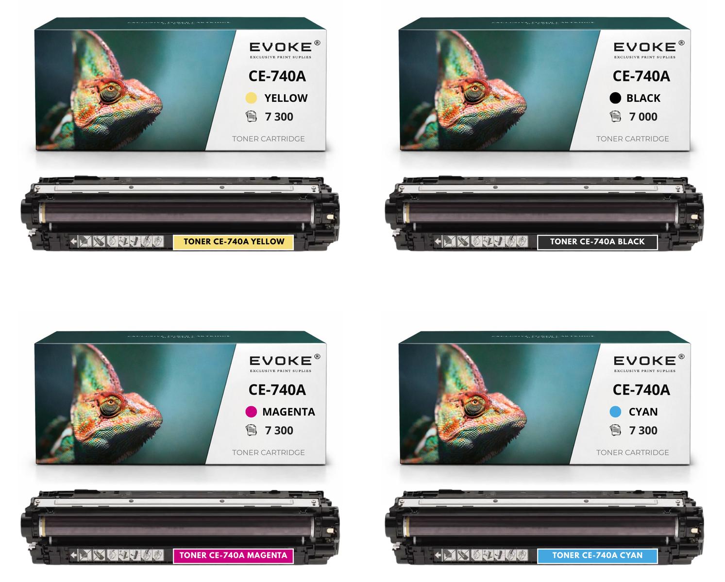 Evoke kompatibler Toner für HP 307A CE740A CE741A CE742A CE743A 4x CMYK:Schwarz,Cyan,Gelb,Magenta 28900 Seiten Color LaserJet Professional CP5225 CP5225dn CP5225n