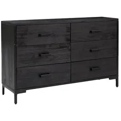 vidaXL Sideboard Schwarz 110x35x70 cm Massivholz Kiefer