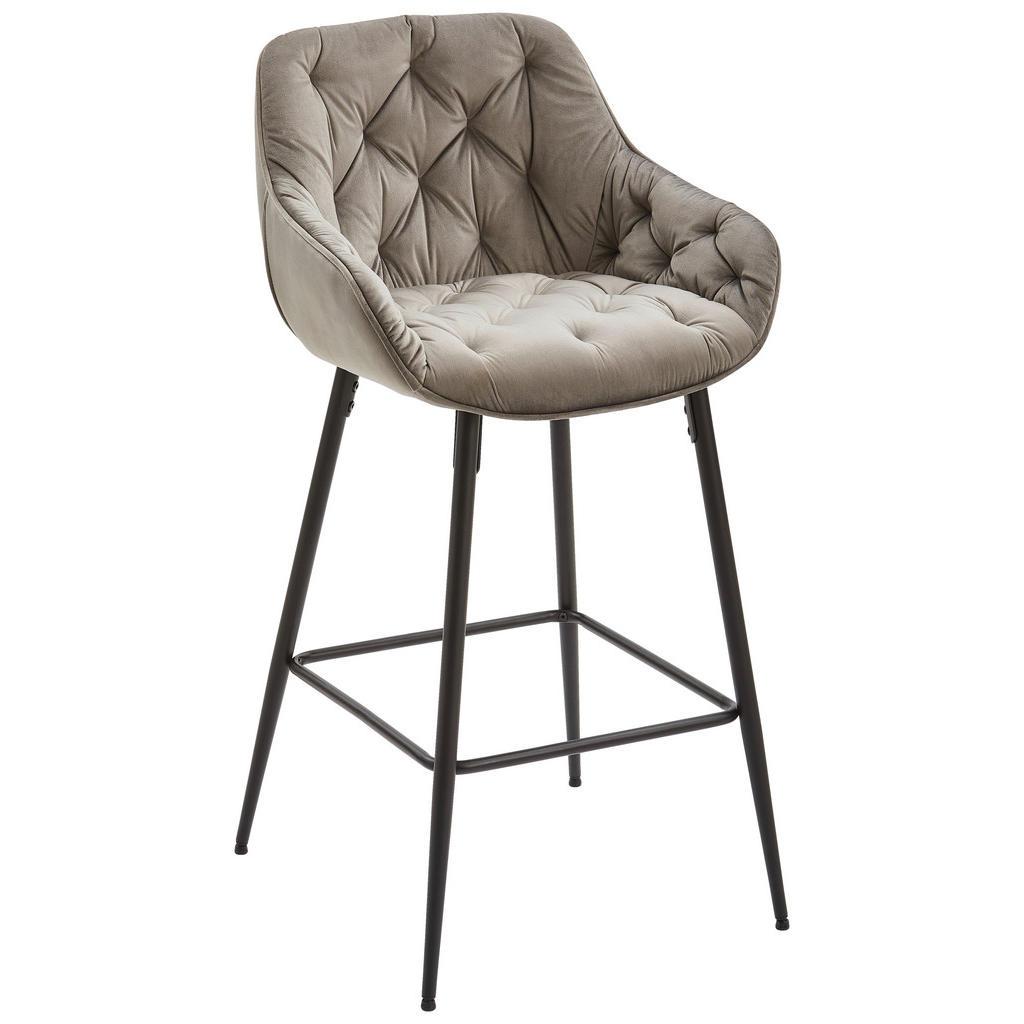 Livetastic Barhocker , Grau, Schwarz , Holz, Metall, Textil , Pappel , Sperrholz , Füllung: Schaumstoff , Rundrohr , 55x105x57 cm , Bsci , Esszimmer, Barmöbel, Barhocker