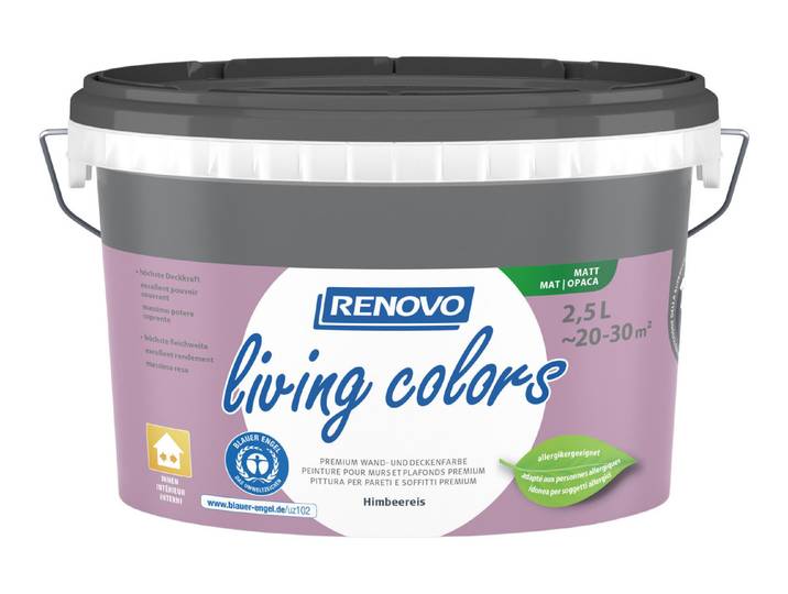 Renovo Living Colors Wand- und Deckenfarbe Himbeereis 2.5 l