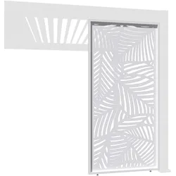 Weide Deko-Wand Blattdesign weiß Aluminium für Weide Pergola Seitenwandᅠ0.93 Meter