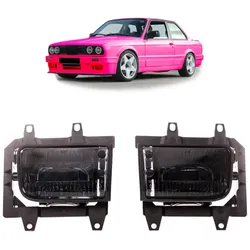 Nebelscheinwerfer SET Klarglas smoke + H3 Birnen passend für BMW E30 Facelift ab 1987