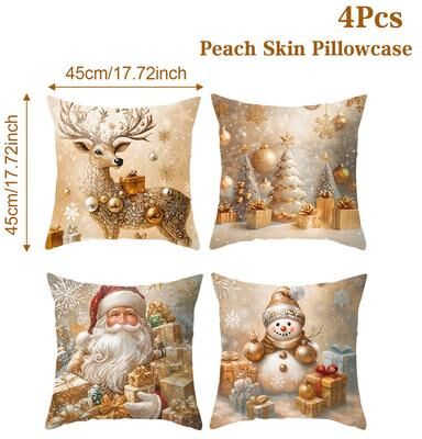 Modern Home Fixes Santa Claus Pillow Cover, Navidad Natal New Year Gift, Christmas Pillow Covers, Christmas Party Decoration Cushion Set style 2