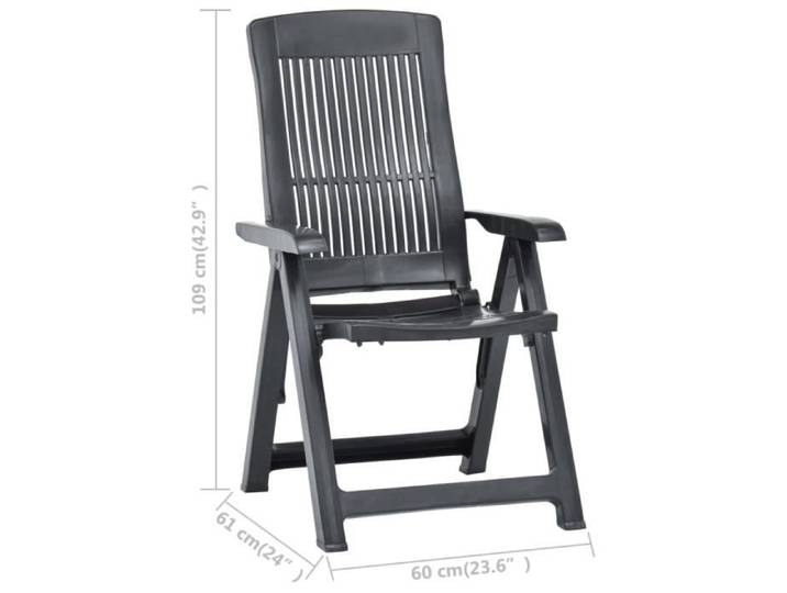 Chaises inclinables de jardin 2 pcs Plastique Anthracite MEN2