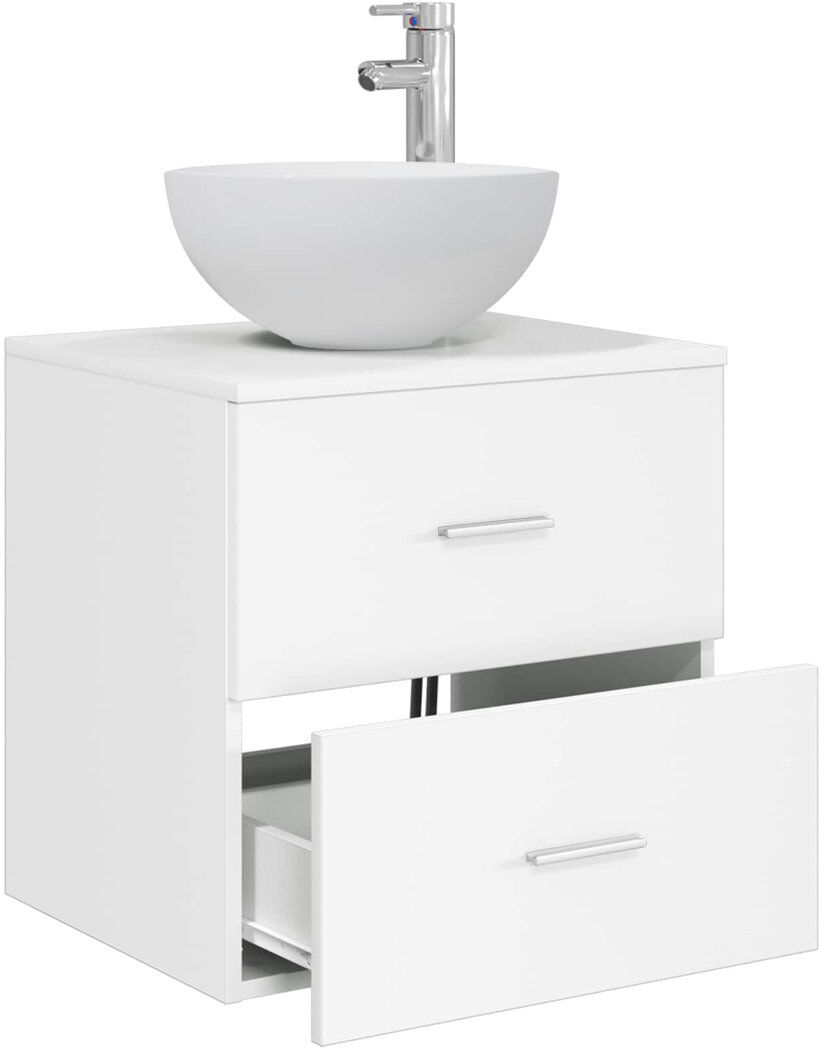 Ebern Designs 495 mm Bathroom Vanity White