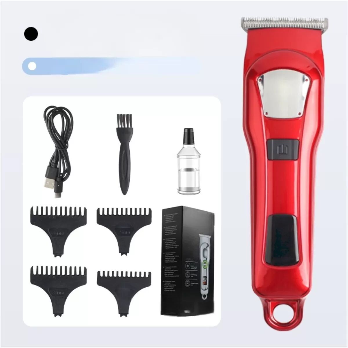 INF Tondeuse à cheveux professionnelle pour hommes - Tondeuse à affichage numérique sans fil Rouge