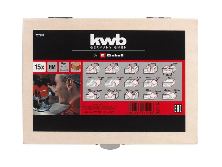 Fräser-Set EINHELL Ø 8 mm 15-teilig , beige, Fräsköpfe, Fräser-Set