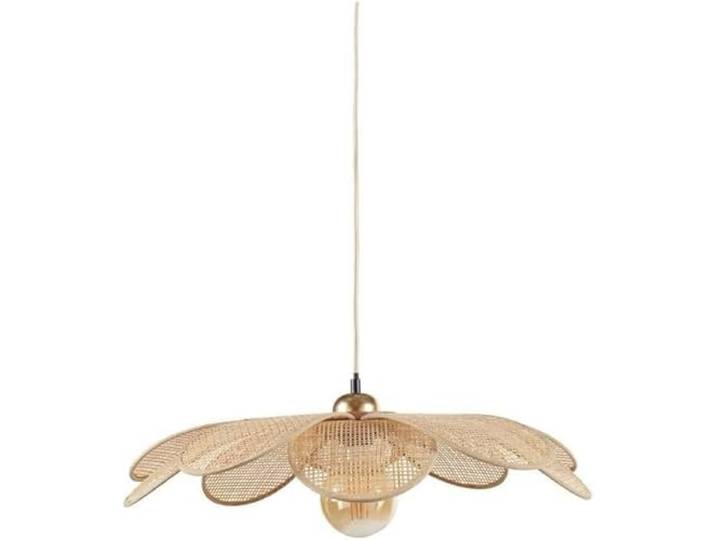 Ostaria 36191 Plafonnier\, Suspension en bambou Petite Margaux - diamètre 60 cm\, couleur naturelle - Plafonnier d'intérieur E27 pour salle à manger\, salon\, chambre