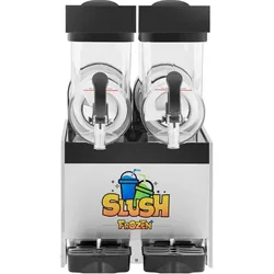 Royal Catering Slush Maschine Slushmaschine Eismaschine Gastronomie 2 X 15 Liter, Eisherstellung, Silber