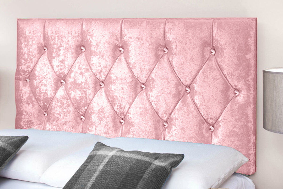 Fairmont Park Upholstered Velvet Headboard Pink Single