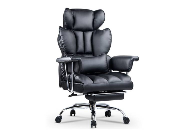 Rattantree Bürostuhl mit Fußstütze - Ergonomischer Schreibtischstuhl, mit Zusätzlichem Lordosenstützkissen - bis 150 kg Belastbarkeit