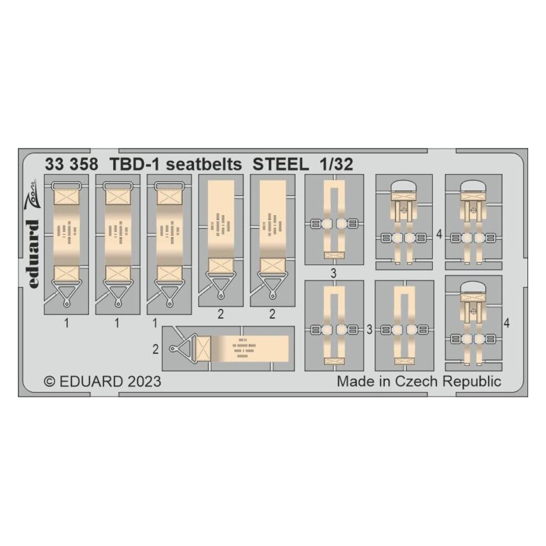 Eduard TBD-1 seatbelts STEEL 1/32 TRUMPETER (33358)