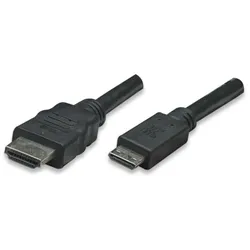EFB ICOC-HDMI-B-015 HDMI Kabel High Speed mit Ethernet und Mini HDMI Schwarz 1,8 m ICOCHDMIB015