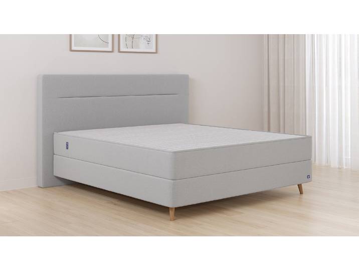BRUNO Boxspringbett Premium 240x200cm in Hellgrau Matratzen-Härtegrad: Link H3 / Rechts H3 mehrfach ausgezeichnet in Design & Qualität