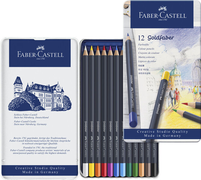 Faber Castell Goldfaber Kleurpotloden - 12 stuks in blik   4005401147244   Verf